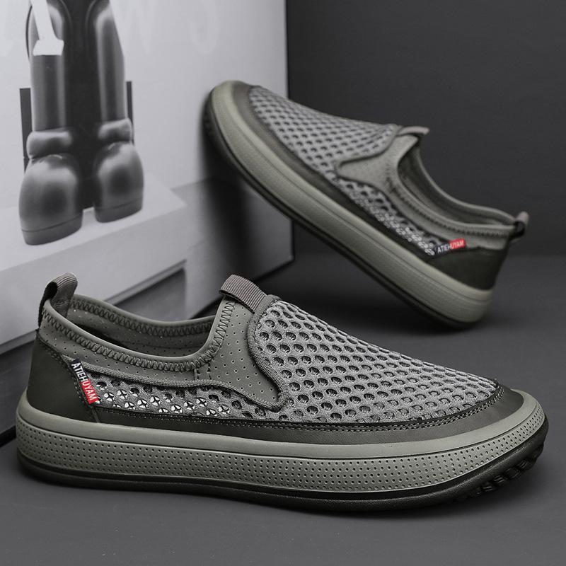 

39-44 Summer new men s sports leisure fashion one-pedal lazy shoes breathable mesh board shoes 39