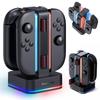 For TRANSNOVO Switch 2 Charging Controller Dock for Switch Fast Simultaneous Holds 8 Game Features 9 RGB LED Ideal for and TV Includes Japanese