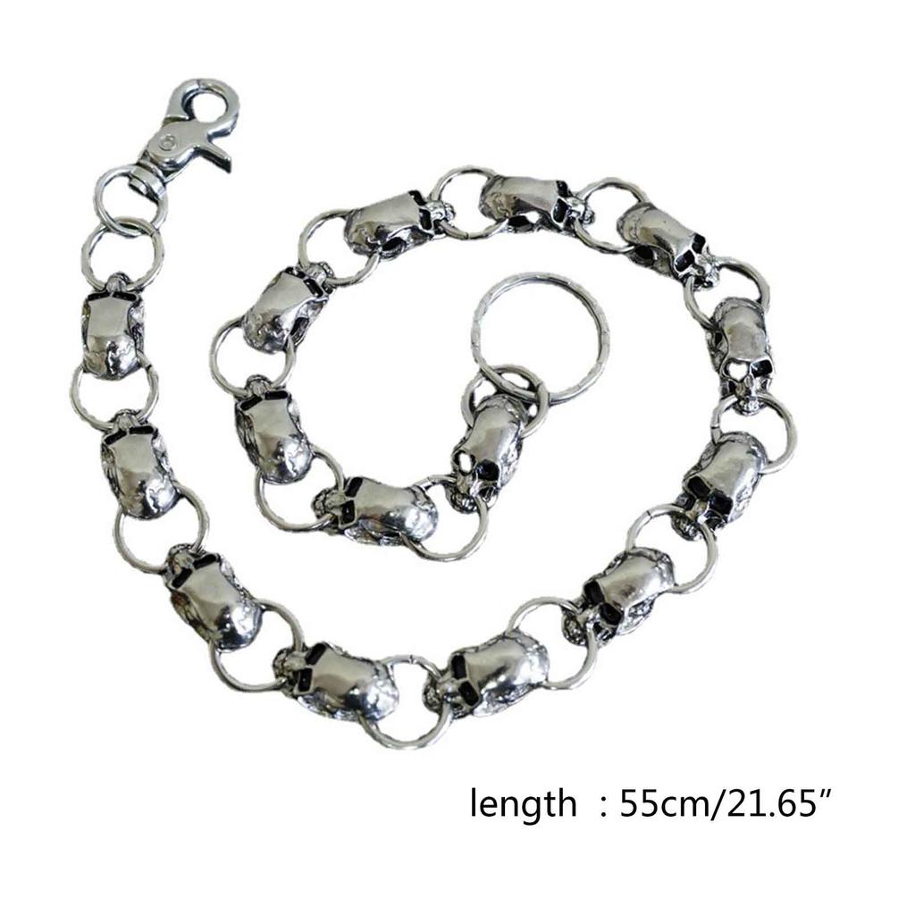 Skull Charm Wallet Chain Punk Jewelry Jean Chain with Closure Hook Belt Chain