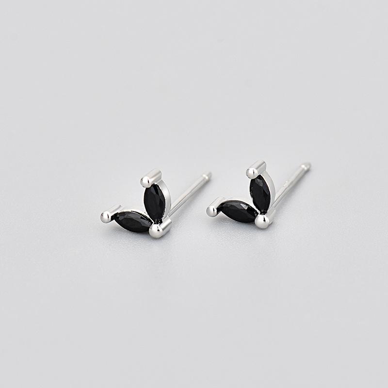 Chic Minimalist Butterfly Marquise Stone Stud Earrings For Women Cute Tiny Versatile Delicate Jewelry Accessory copper