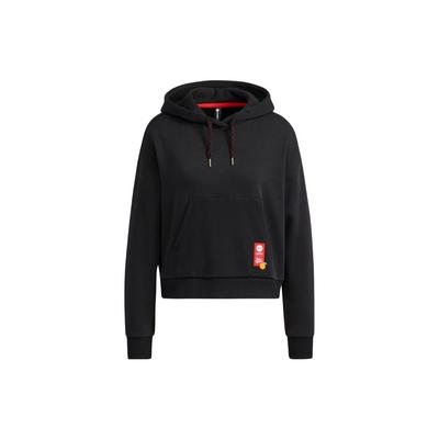 Neo Solid Color Loose Hoodie Women Tops Black HI4645