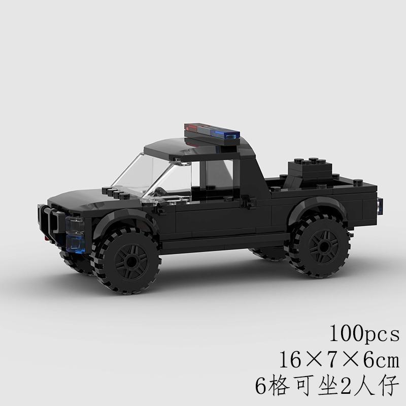 

MOC Police Car SWAT Pickup Truck Classical Off-road Vehicle Brick Model Building Block Technical Christmas Gift City Creative