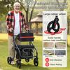 Walkers for Seniors, 8" Big Rubber Wheels All Road Rollator Walker with Seat, Foldable Height Adjustable Rolling Walker, Lightweight Aluminum Alloy