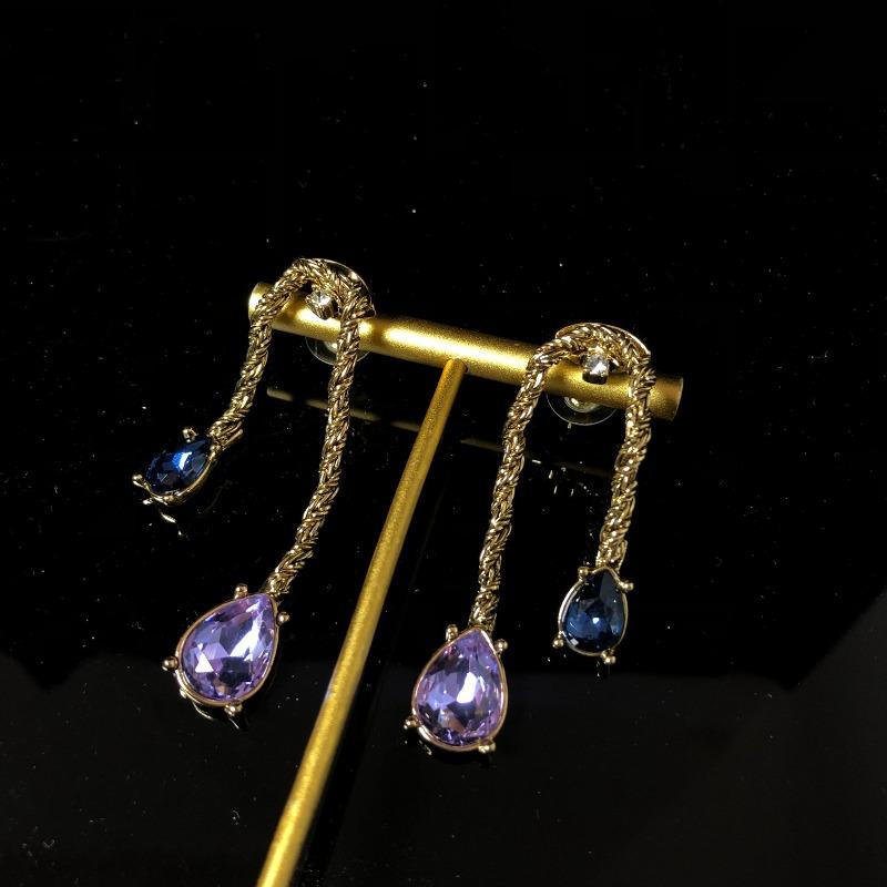 Teardrop Tassels Women Earrings Rhinestones Vintage Exquisite Jewelry Court Style Fashion Elegant Pendientes Mujer