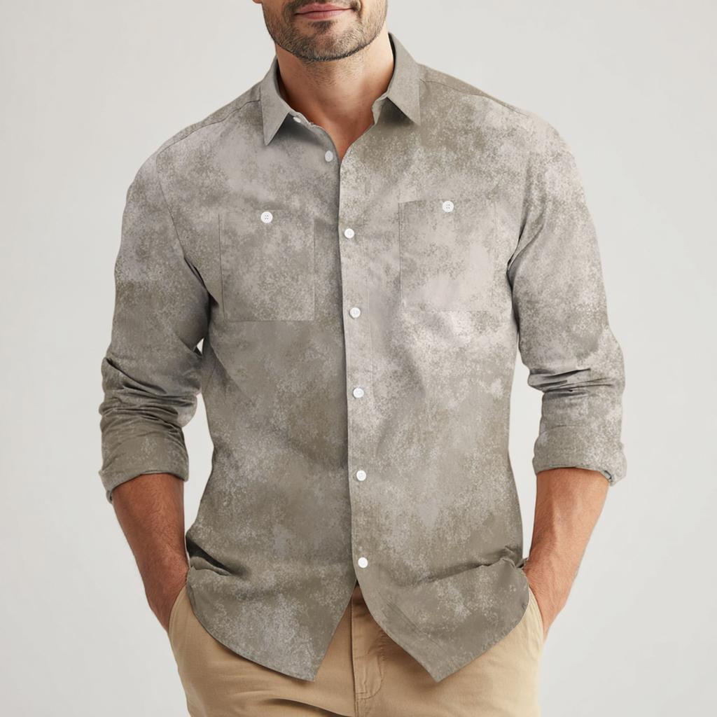 Men's Loose Classic Lapel Multi-pocket Industrial Work Shirt Top