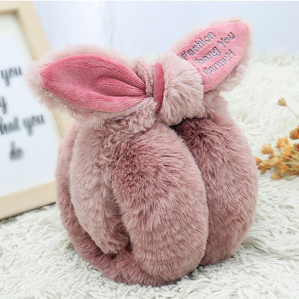 

Женские модные милые наушники, чехол для ушей, открытый зимний теплый мягкий плюшевый наушник с бантом, дизайн Pink