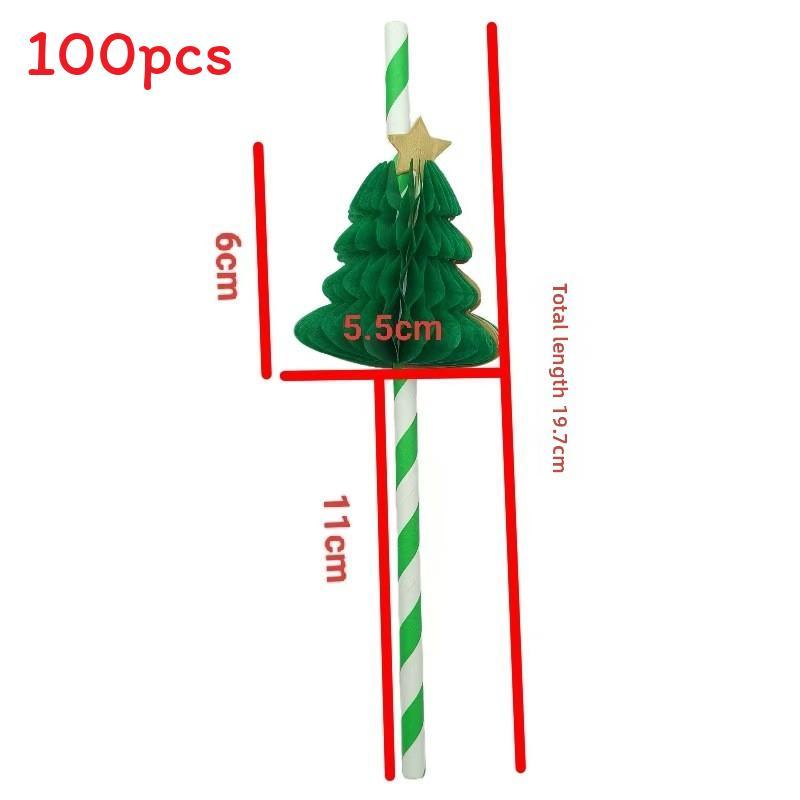 Degradable Pineapple Pattern Paper Straw For Party Drinks And Cake Decor