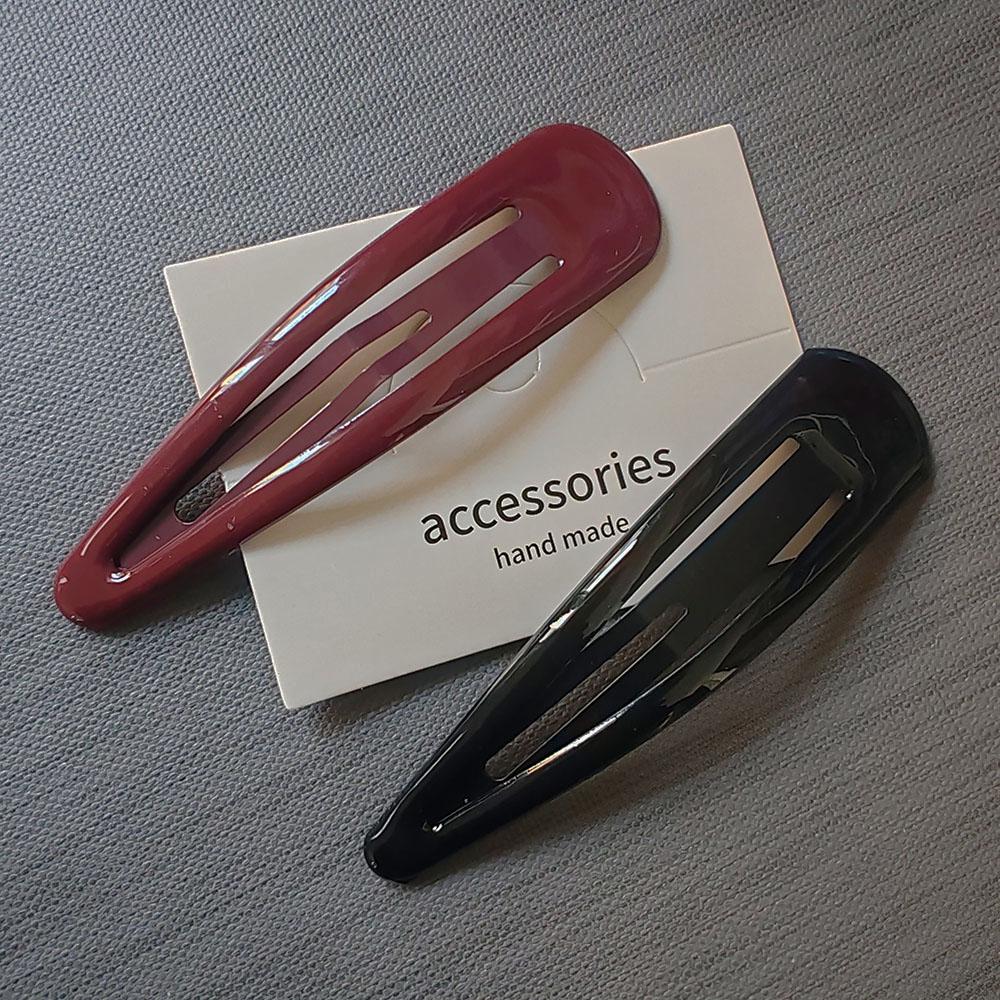 2pc Colorful 10cm Big Solid Good Alloy Solid Color Simplicit BB Hair Side Clips for Girls Women Vintage Hairpin Hair Accessories