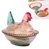  Bowl with Lid Vintage Fun Chicken Shaped Glass   Jar for Snacks   Fruits Desserts