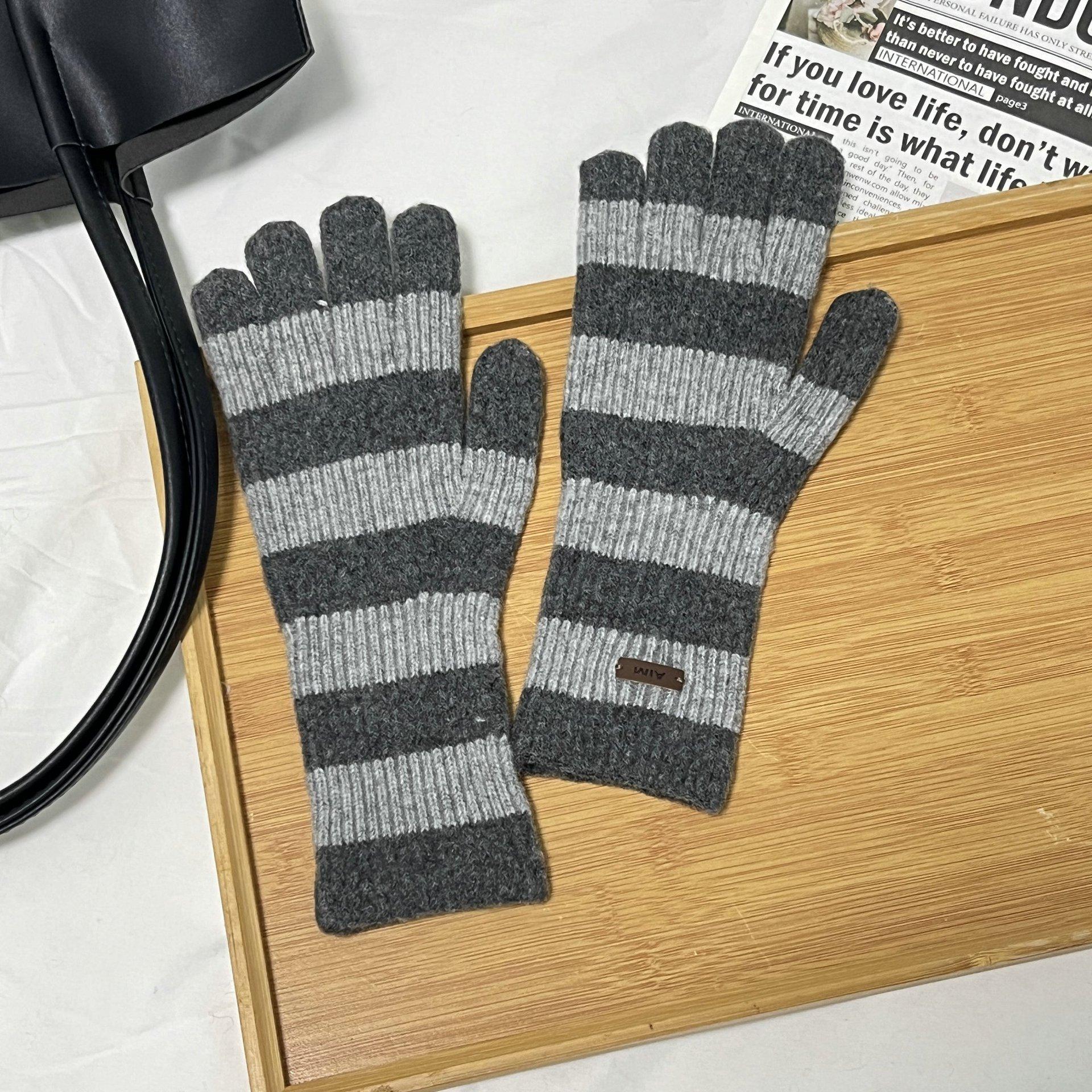 

Винтажные шерстяные полосатые перчатки с длинными пальцами, новые осенне-зимние, теплые, для защиты запястий, женские