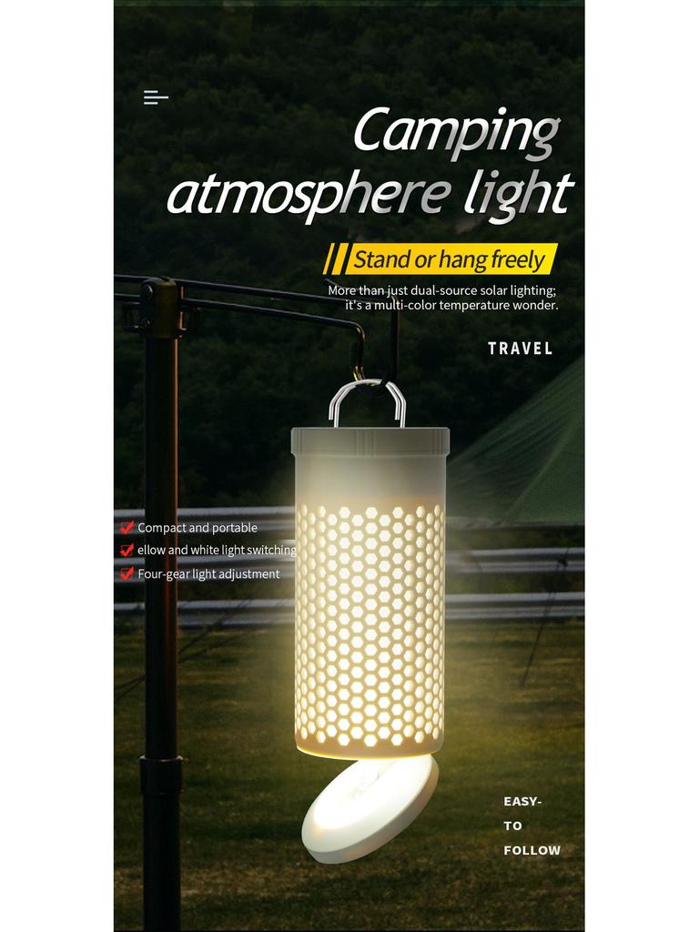 Rechargeable Telescopic Camping Lantern with Dual Color Temperature
