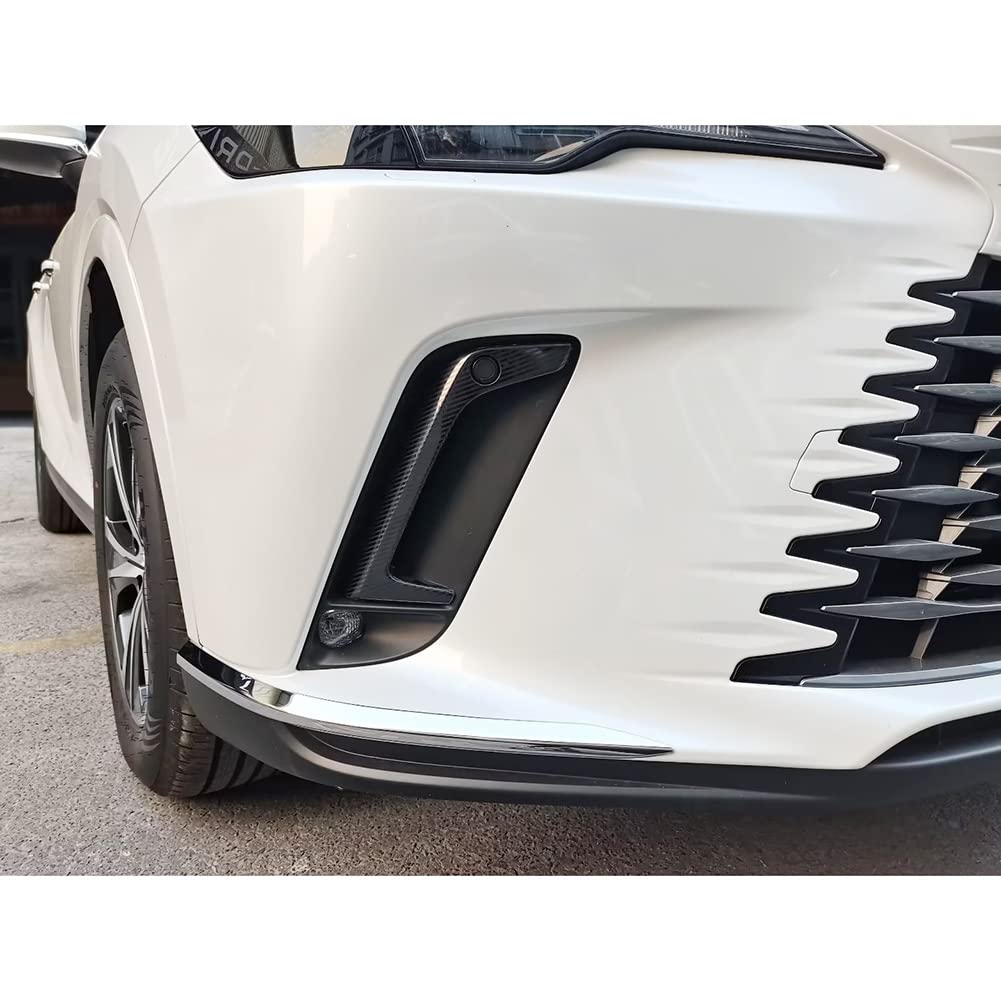 RUIQ Lexus RX 2022 Chrome Front Fog Lamp Garnish Bezel Covers Carbon Fiber 350/450h+ (10th Generation) (November Onwards) (Black Finish)