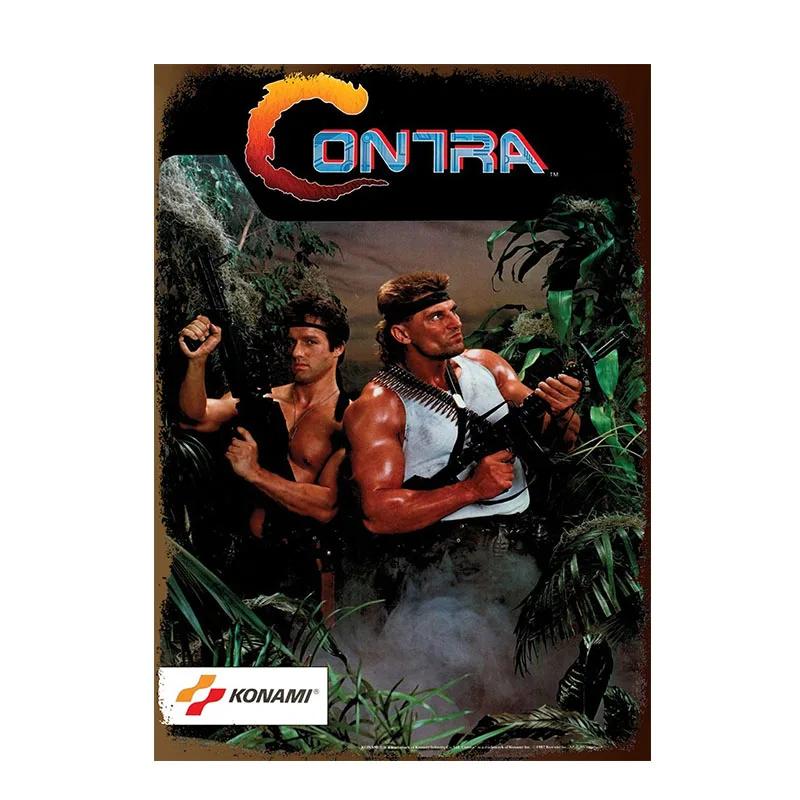 Cartoon Anime Signs Double Dragon Movie Poster Vintage Decoration Wall Metal Tin Sign Garage Tin Board Painting Art Plate Sig