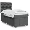 Vidaxl Letto Continentale Con Materasso, Tessuto Grigio Scuro 90X200 Cm