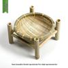 Handmade Bamboo Woven Basket Set - Round Winnowing Basket and Snack Plate for Hotel or Restaurant Use
