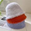 Winter Women's Fashion Solid Color Rabbit Fur Hat Bucket Hat Fisherman Hat Outdoor Warm Basin Hat Ladies Panama Bucket Hat