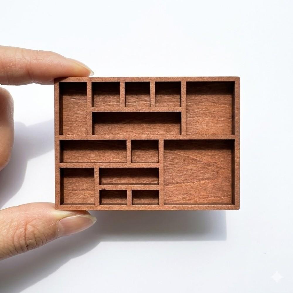 Wooden Jewelry Display Tray Miniature Crystal Dollhouse Shelf Goods Display Rack Jewelry Storage