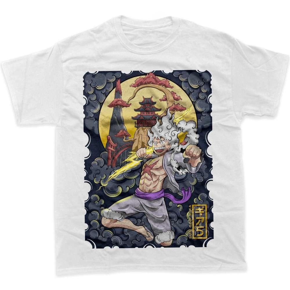 One Piece Anime Luffy Gear5 Print T Shirt Unisex Unisex Cotton Short Sleeve Summer Y2k Graphic Tee Casual Streetwear Oversized Tops