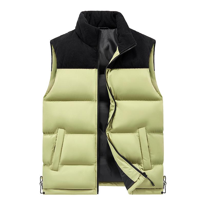 Men's Thickened Corduroy Patchwork Vest for Autumn/Winter