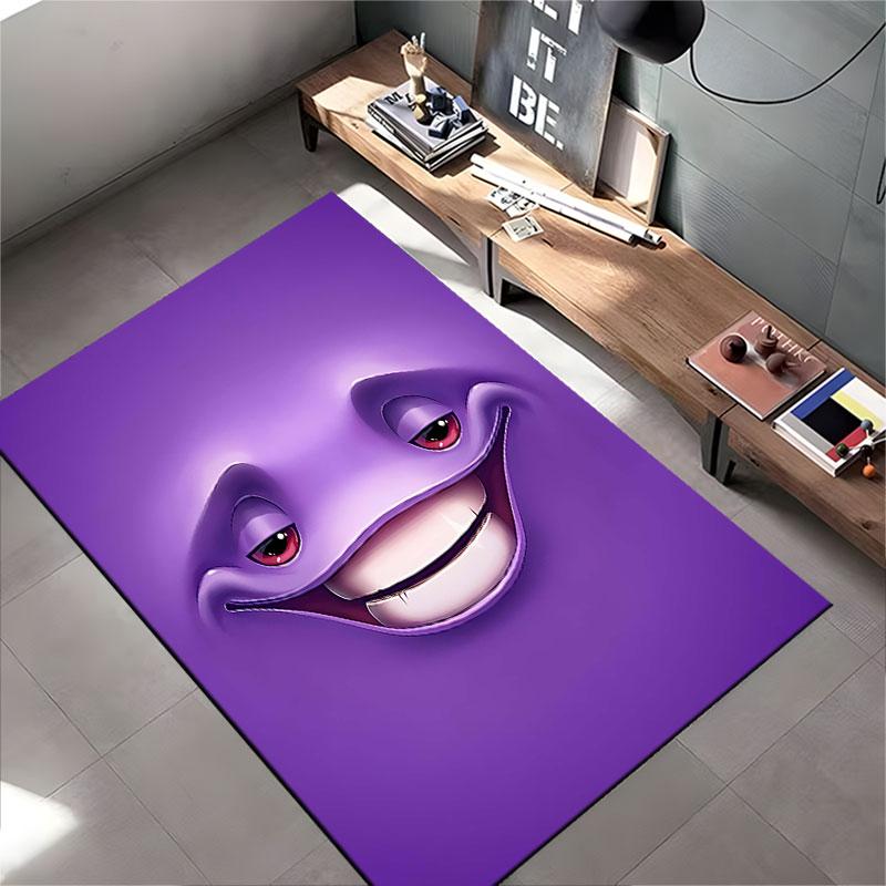 Purple Smiling Face Design suitable as a non-slip mat for the living room or bedroom sofa