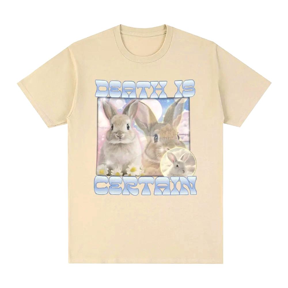 

Funny Death Is Certain Cute Bunny Meme Graphic Print T Shirt Women Fashion Harajuku Tshirts Casual Daily Streetwear Clothing S