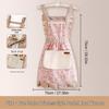 Women's Oilproof Princess Apron with Back Buckle and Large Pocket - Wipeable Kitchen Bib