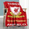 Liverpool Customize Your Name Blanket Throw Personalized Blanket Soft & Cozy for Seaside Bed Bedding Sofa All-Season Use Gifts For Family Or Friends