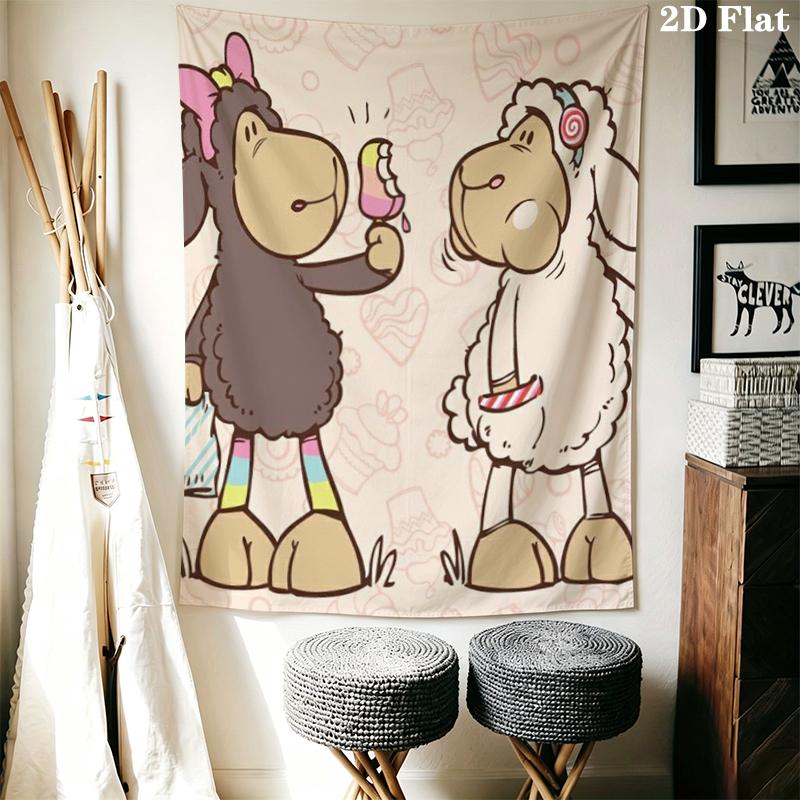 Jolly Cute Wall Tapestry Aesthetic Wall Hanging Printed Fabric Blanket Decorative Tapestries for Bedroom Living Room Home Decor