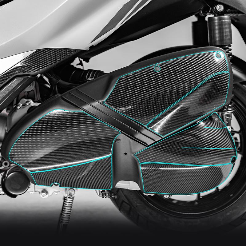 For Motor Bike ZONTES 350E Motorcycle Carbon Fiber Stickers Fairing Kits Pasted On Bike Plastic Area Accessories Refit Decals
