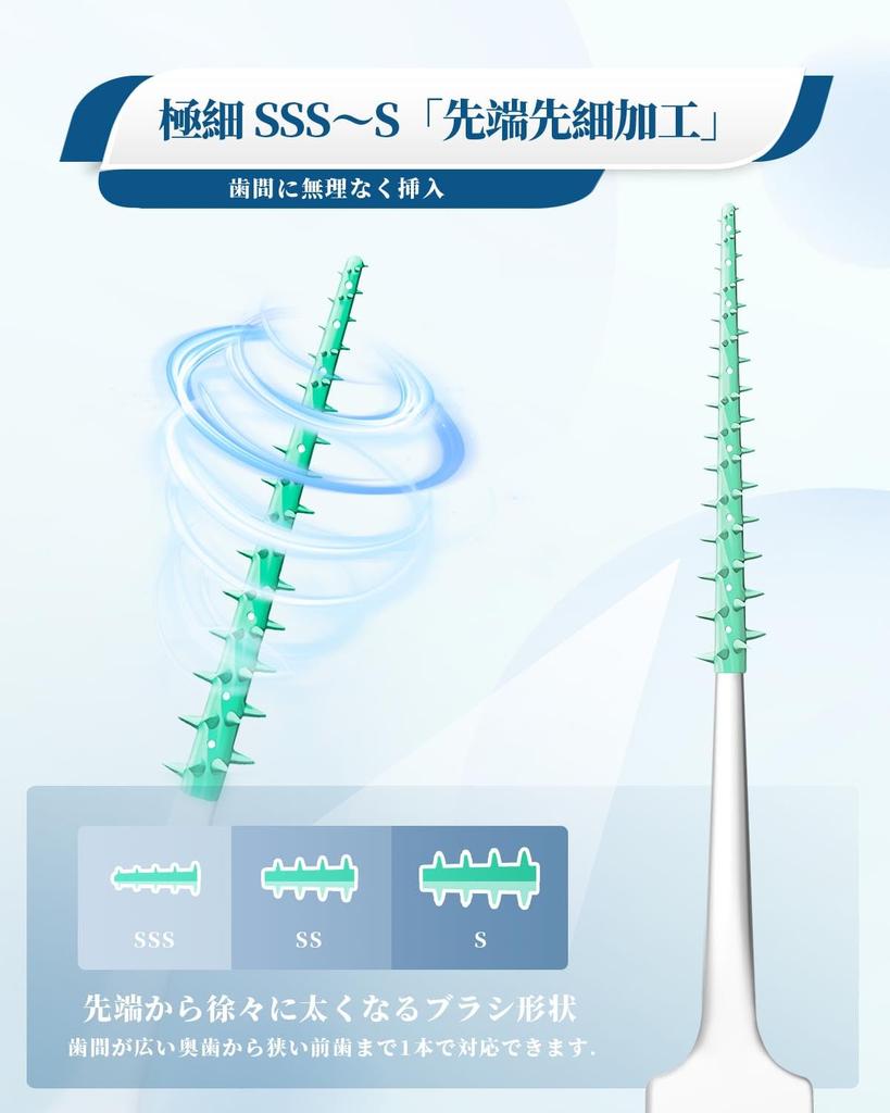 600-piece Pack of Interdental Brushes, SSS-S Size, Ultra-fine, Soft Rubber, I-shaped, for Periodontal Care and Interdental Cleaning. Large Capacity,