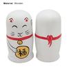 5Pcs/Set Nesting Dolls Hand-painted Home Decoration Wood Lucky Cat Matryoshka Gift for Shop