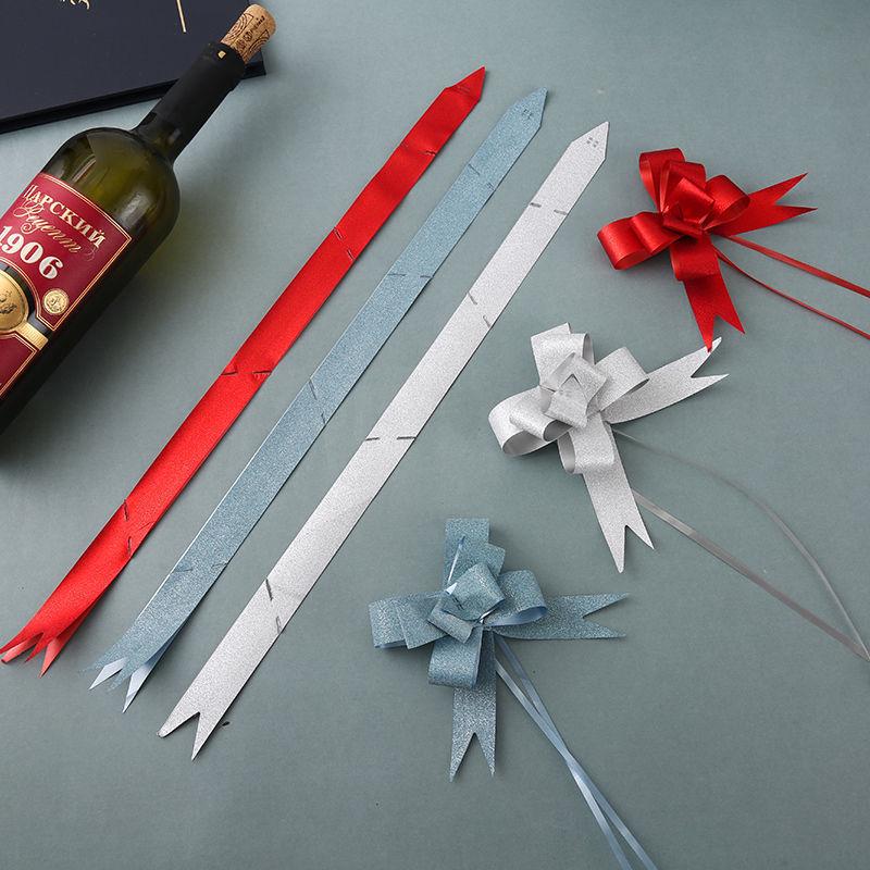 Medium Frosted Ribbon Bow Pull Flower for Gift Decoration and Flower Arrangements