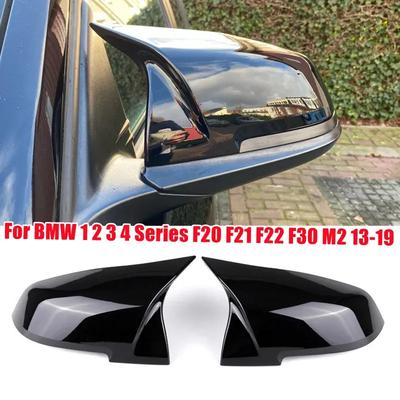 For BMW Series 1 2 3 4 F20 F21 F22 F30 F32 F36 X1 F87 M3 ABS Car Rearview Side Mirror Cover Wing Cap Door Trim Adhesive Sticker