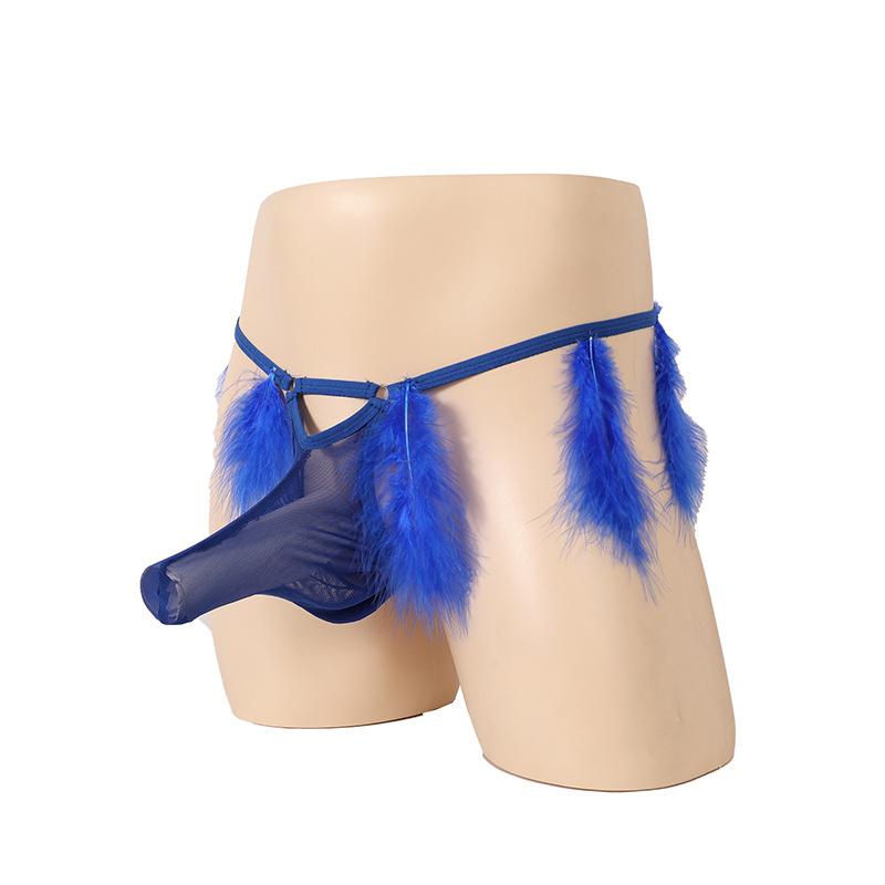 Exclusive for Men's Erotic Underwear, Feather Hollowed-out Free Thong Men, Sexy Men's Erotic Underwear