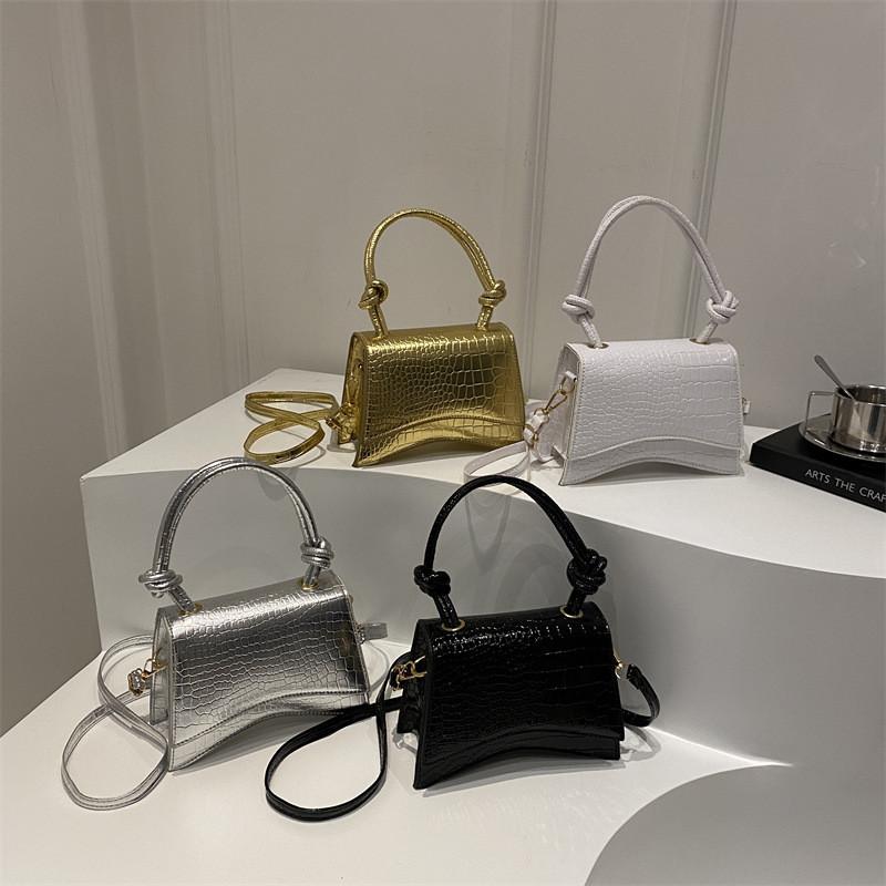 Stylish Korean Version Mini Square Bag For Women With Chic Crocodile Texture Design