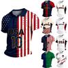 Men's USA Graphic Short Sleeve Shirt with Button Front Collar for Casual Everyday Wear