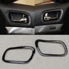 2Pcs Black Carbon Fiber Car Interior Door Handle Ring Cover Trim Frame Decor Fit for Infiniti G37 2-Door 2010 2011 2012 2013