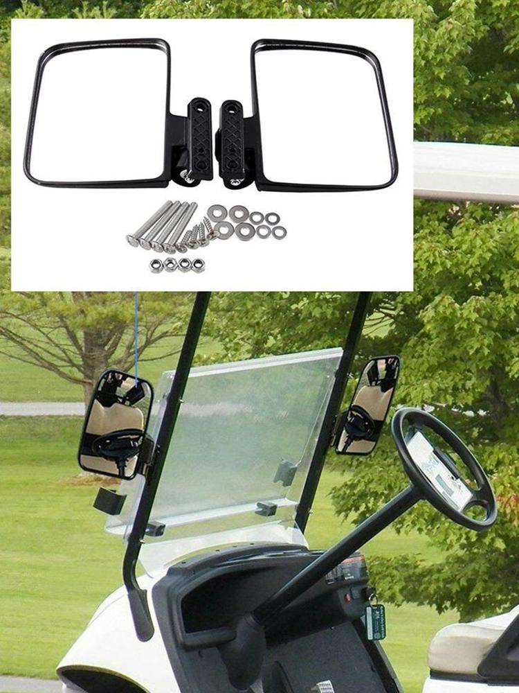 2pcs Universal Golf Car Side Mirror Rear View Mirror Golf Cart Mirrors for EzGo Club Car Yamaha Moveland RHOX Style Accessories