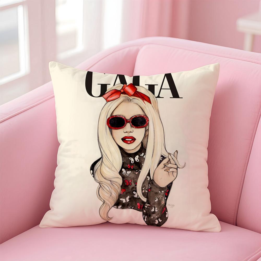 Singer Unique LLady GGaga Cushion Cover Pillow Case Soft Skin Friendly Fabric Comfort Concealed Zipper