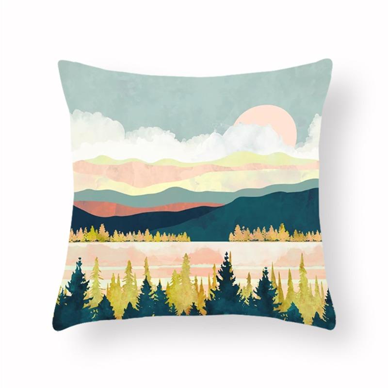 Abstract Sunrise Scenery Pillowcase Dormitory Decoration Office Living Room Sofa Home Pillowcase