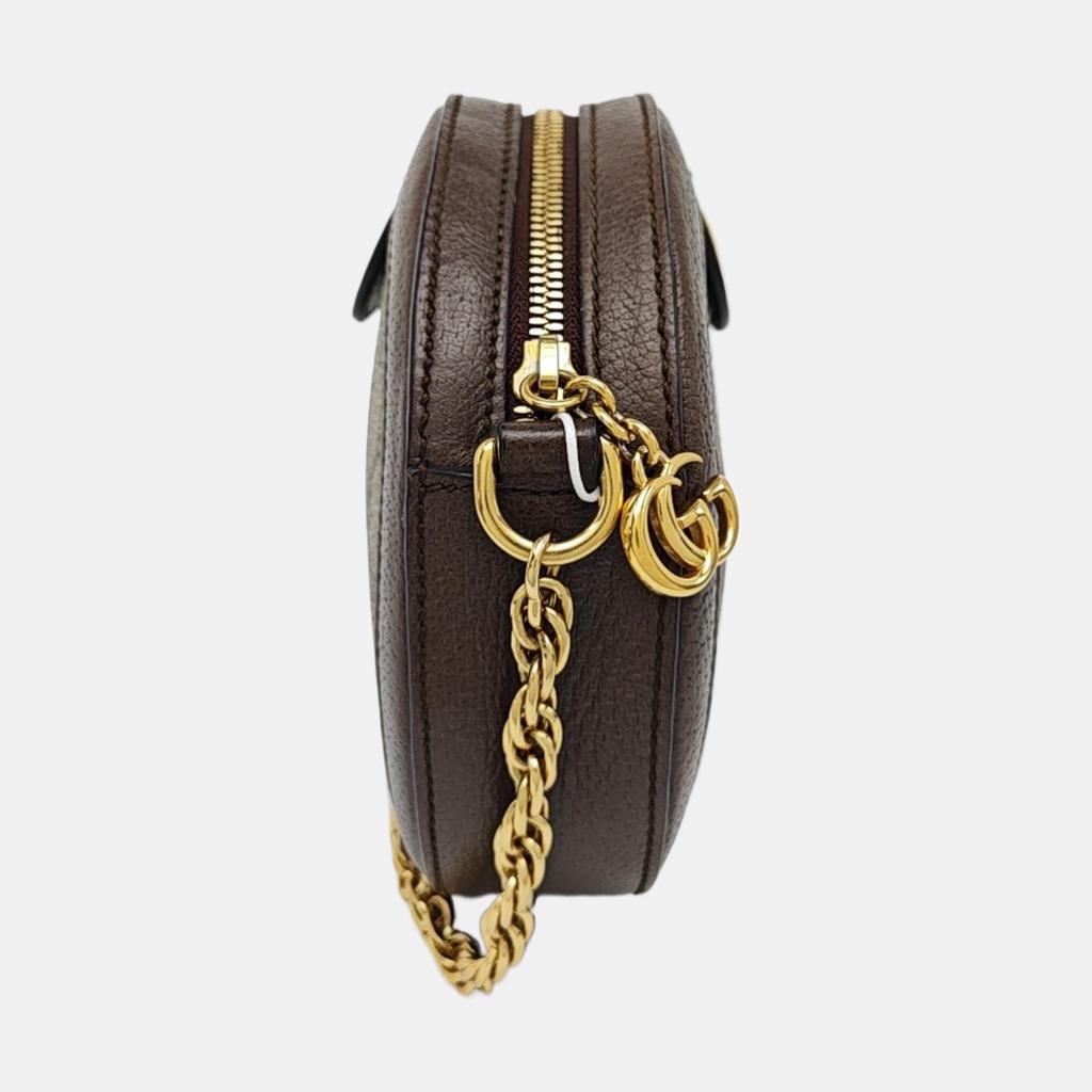 [Pre-Owned] Gucci Ophidia GG Mini Round Bag 'Beige' - Very Good #10ZVDPH
