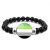 LGBT Rainbow Snap Bracelet Vintage Jewelry Black Beaded Bracelet for Women Men Couple Gift