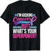 Kicking Cancers Butt Superpower Thyroid Cancer Awareness Tee T-Shirt S-3XL