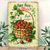 D Strawberry Iron Painting Rustic Style Wall Art Pcs Home Decor for Living Room Kitchen Cafe