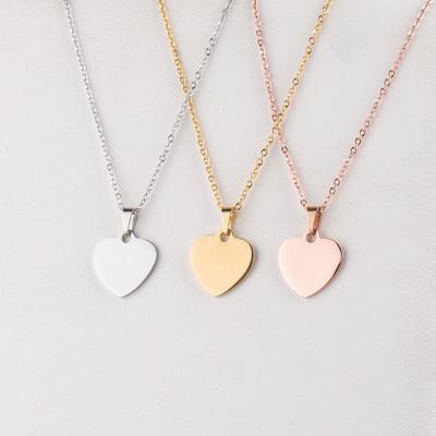 New Arrival Love Heart Pendant Necklace Mirror Polished Stainless Steel Chain Necklace For Women Gift 10Piece/lot