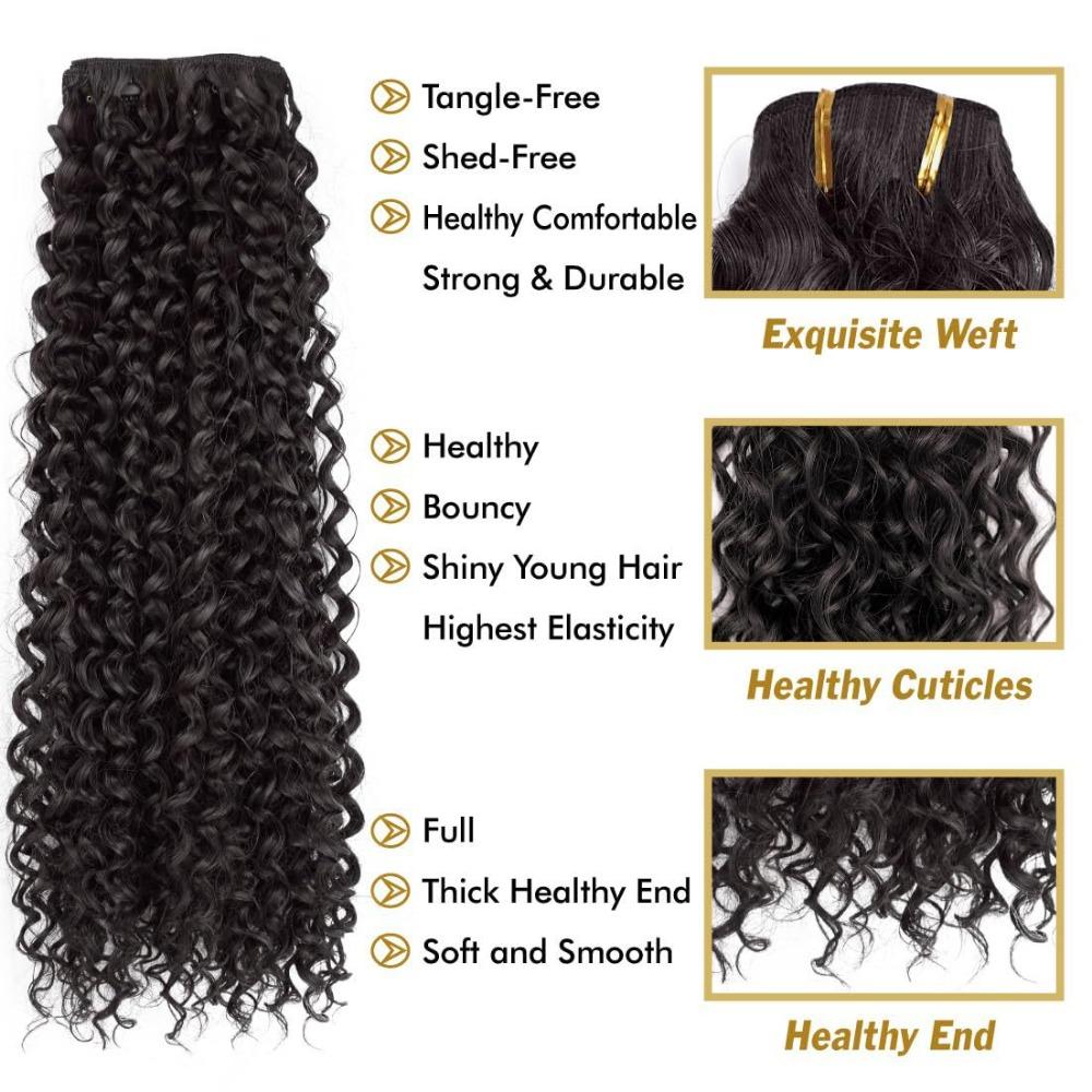 Wig for Women Long Hair Extensions Curly Pieces - Invisible Seamless Water Wave Hairpieces