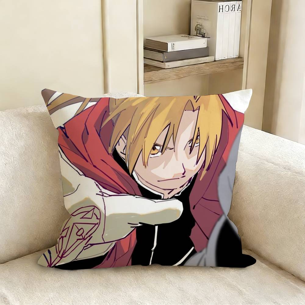 

FFullmetal Anime AAlchemist Various Sizes Square Pillow Case For Car Home Bedchamber Decor 30x30cm