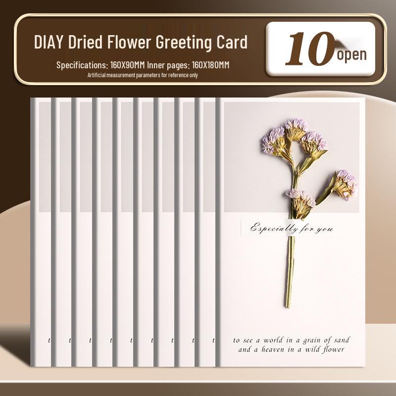 Handmade Dried Flower Greeting Card for Mother's Day, Thanksgiving, Birthdays & More