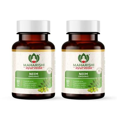 Bio-Neem-Tabletten 500 mg | Natürlicher Blutreiniger | Verbessert die Hautgesundheit | 60 Tabletten (2er-Pack)