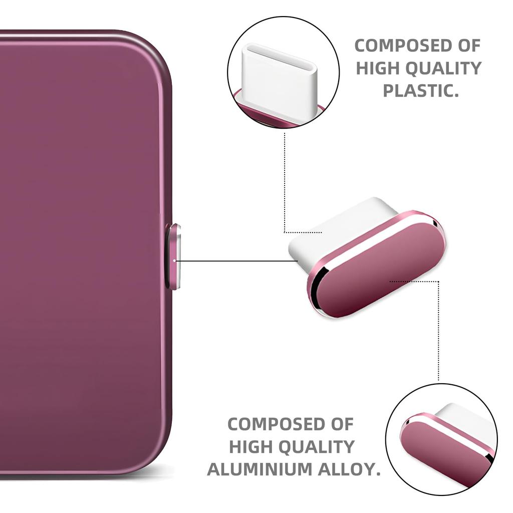 2 Stück Metall Typ-C Staubschutzstecker, Typ C Ladeanschluss Stecker Schutzkappen für Samsung Huawei Xiaomi Handy Staubschutzstecker Kappen